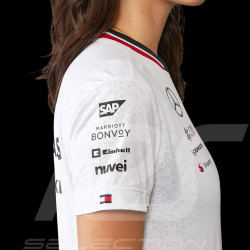 Mercedes T-Shirt Günstige AMG Petronas F1 Team Tommy Hilfiger Weiß 701227951-001- damen