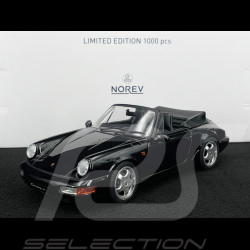 Porsche 911 Carrera 4 Cabriolet Type 964 1990 Black metallic 1/18 Norev 187332