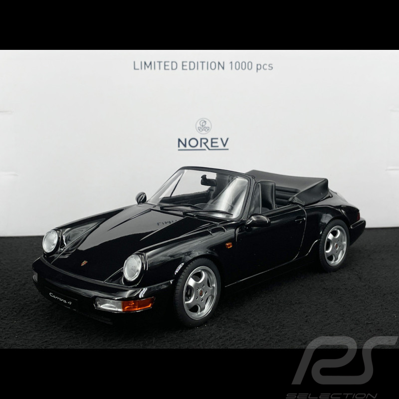 Porsche 911 Carrera 4 Cabriolet Type 964 1990 Noir métallisé 1/18 Norev 187332