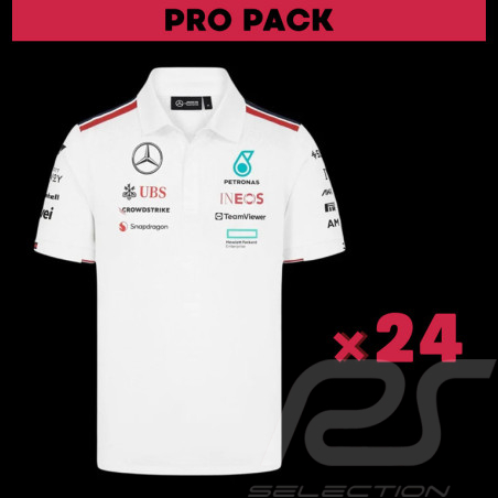 PRO PACK - Set of 24 Mercedes Polo-shirts Low Cost AMG Petronas Tommy Hilfiger White 701227948-001