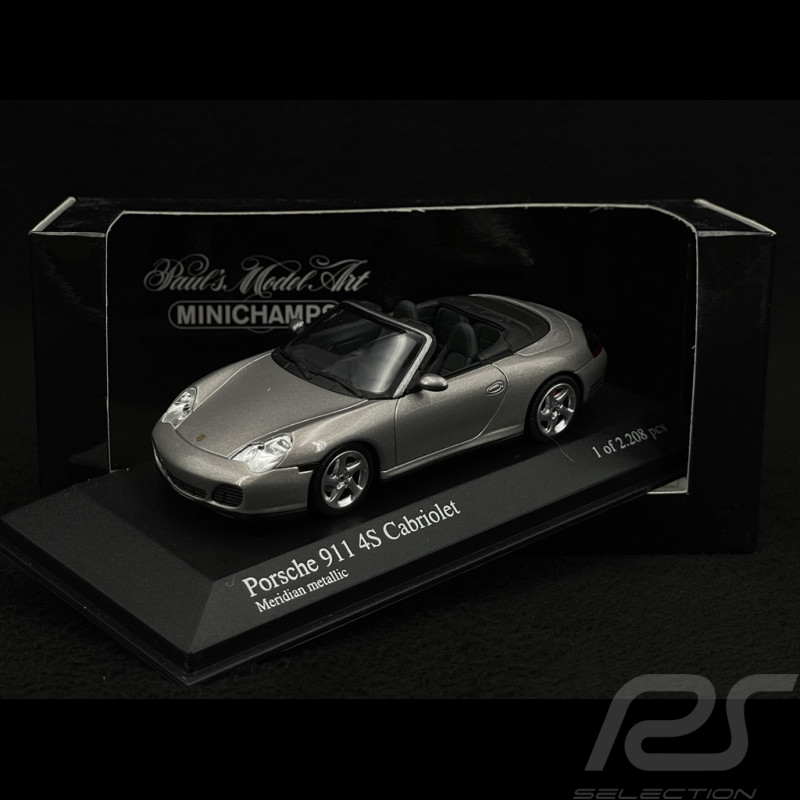 Porsche 911 Carrera 4S Cabriolet Type 996 2003 Gris Méridian Métallique 1/43 Minichamps 400062830