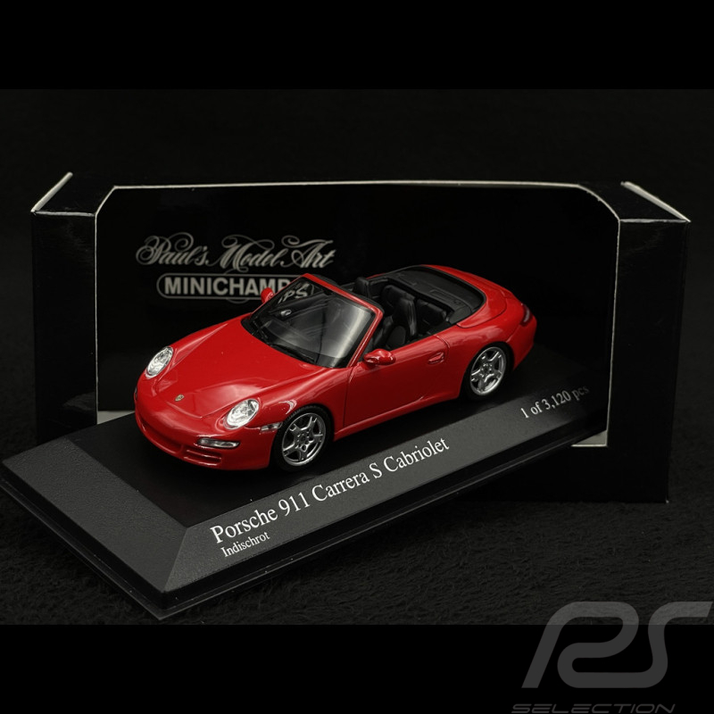 Porsche 911 type 997 Carrera S Cabriolet mk 1 2005 Indischrot 1/43 Minichamps 400063030