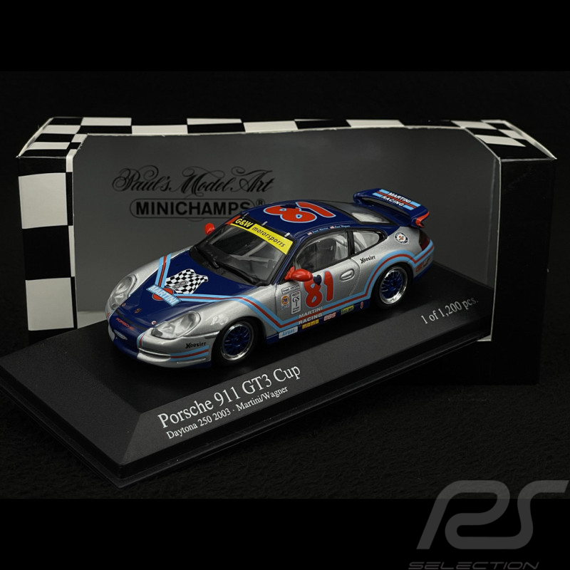 Porsche 911 GT3 Cup Type 996 n° 81 Martini Daytona 250 2003 1/43 Minichamps 400036981