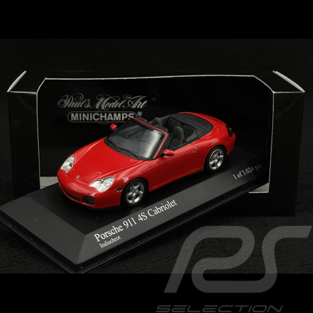 Porsche 911 Typ 996 Carrera 4S Cabriolet 2003 indischrot 1/43 Minichamps 400062831