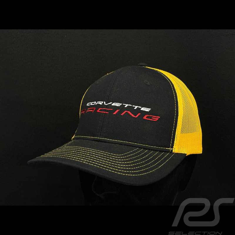 Casquette Chevrolet Corvette Racing Officielle Trucker Noir / Jaune - mixte