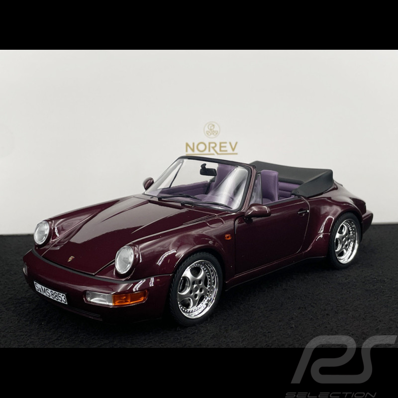 Porsche 911 Carrera 2 Type 964 Turbo Look Cabriolet 1992 Metallic Amethyst 1/18 Norev 187141