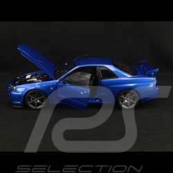 Nissan Skyline GT-R R34 V-Spec II 2001 Metallic Blue 1/12 KK Scale KKDC120211-1