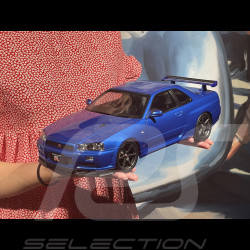Nissan Skyline GT-R R34 V-Spec II 2001 Metallic Blue 1/12 KK Scale KKDC120211-1
