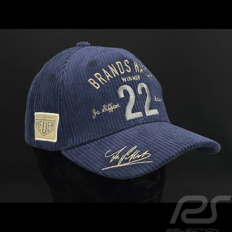 Casquette Jo Siffert Lotus Brands Hatch Velours Côtelé Warson Motors Bleu Marine 24409 - mixte
