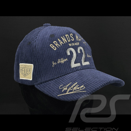 Casquette Jo Siffert Lotus Brands Hatch Velours Côtelé Warson Motors Bleu Marine 24409 - mixte
