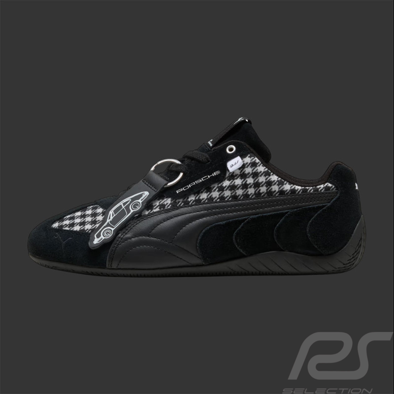 Porsche Shoes 911 Pepita Speedcat Puma Leagacy + Keyring Black / White 309389-01 - unisex