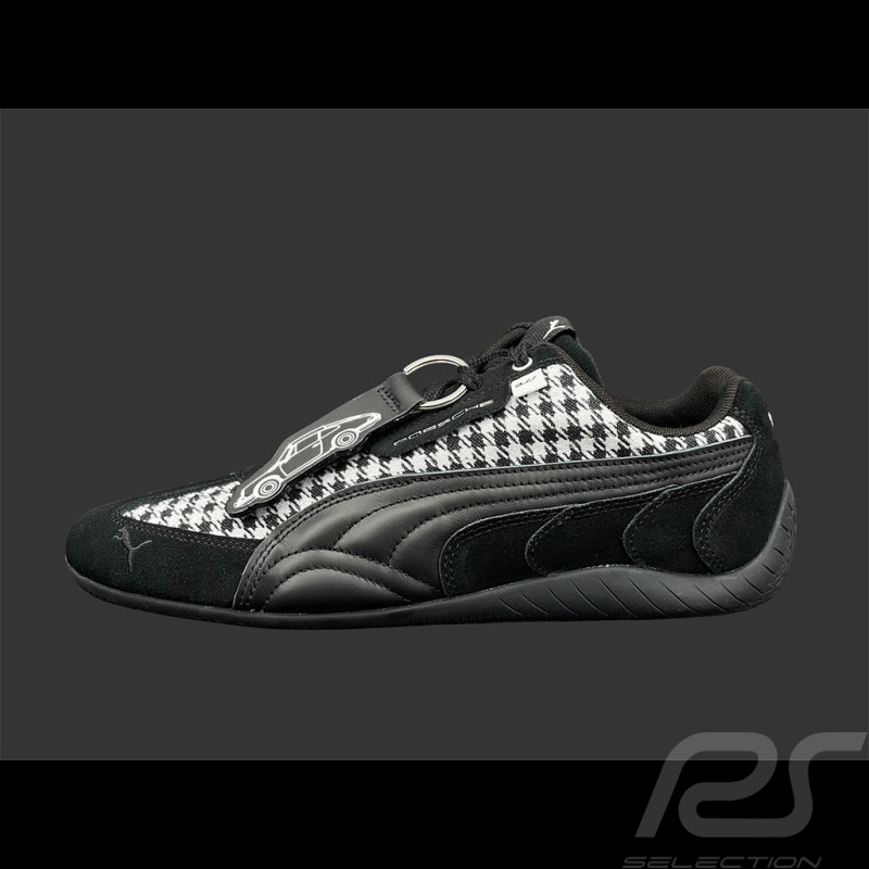 Porsche Schuhe 911 Pepita Speedcat Puma Leagacy + Schlüsselanhänger Schwarz / Weiß 309389-01 - unisex