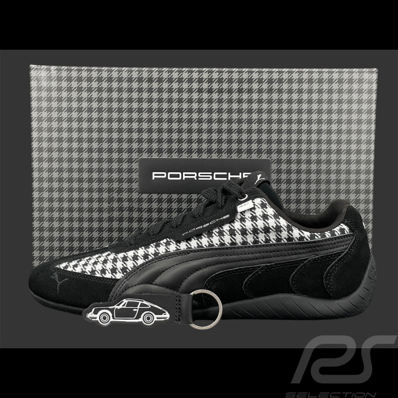 Chaussure Porsche 911 Pepita Speedcat Puma Leagacy + Porte-clés Noir / Blanc 309389-01 - mixte