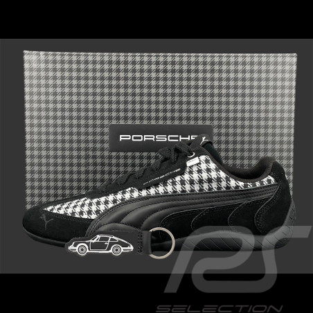 Chaussure Porsche 911 Pepita Speedcat Puma Leagacy + Porte-clés Noir / Blanc 309389-01 - mixte