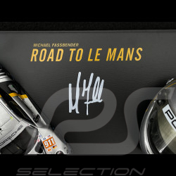 Set Porsche 911 RSR Typ 991.2 n° 911 24h Le Mans 2023 mit Michael Fassbenders Helm 1/43 Spark WAP0202210TRSR