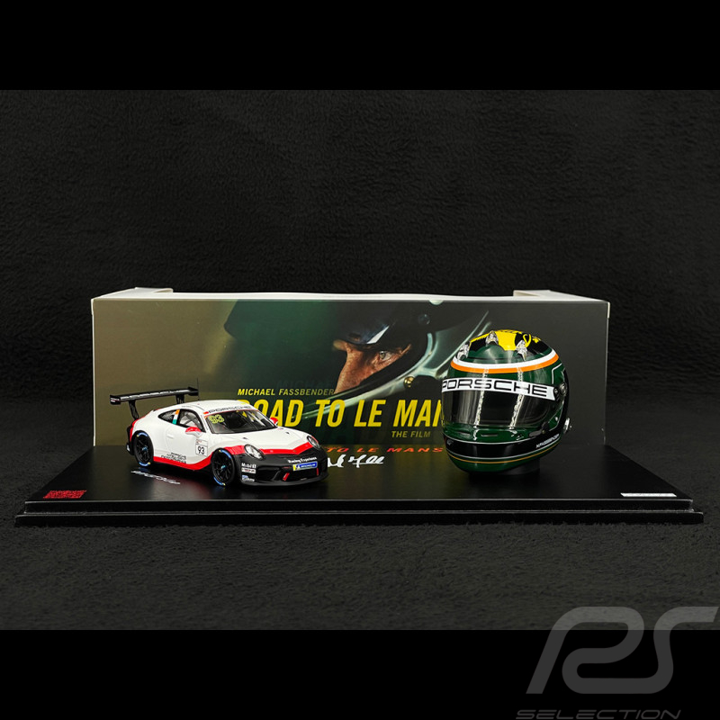 Set Porsche 911 GT3 Cup Typ 991.2 n° 93 2020 mit Michael Fassbenders Helm 1/43 Spark WAP0202110TGT3