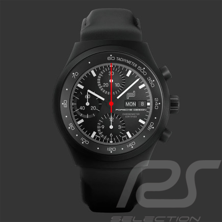 Montre Porsche Design Chronographe 1 All Black Numbered Edition Bracelet en Cuir WAP07105226LBS