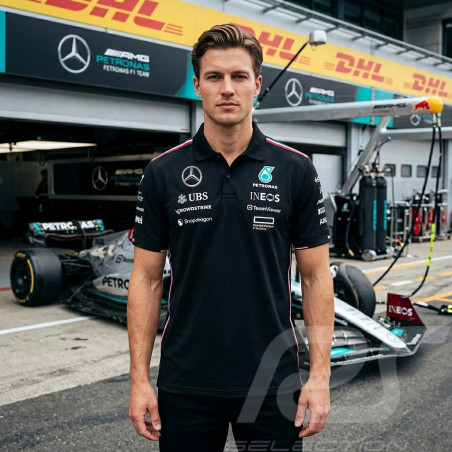 Polo Mercedes Pas Cher AMG Petronas F1 Team Tommy Hilfiger Noir 701227948-002 - mixte
