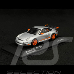 Porsche 911 type 997 GT3 RS 3.6 2007 mk I Silver grey / Orange 1/43 Minichamps 400066000