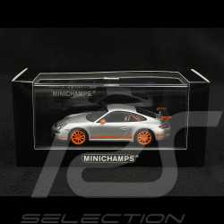 Porsche 911 type 997 GT3 RS 3.6 2007 mk I Silbergrau / Orange 1/43 Minichamps 400066000