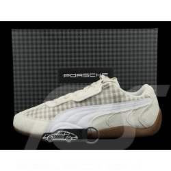 Porsche Shoes 911 Pepita Speedcat Puma Leagacy with Keyring Beige / White 309389-02 - unisex