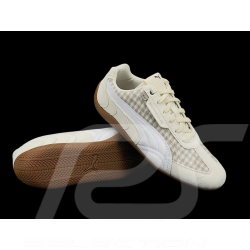 Chaussure Porsche 911 Pepita Speedcat Puma Leagacy avec Porte-clés Beige / Blanc 309389-02 - mixte