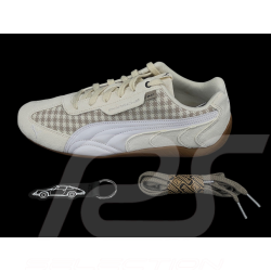 Porsche Shoes 911 Pepita Speedcat Puma Leagacy with Keyring Beige / White 309389-02 - unisex