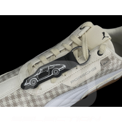 Chaussure Porsche 911 Pepita Speedcat Puma Leagacy avec Porte-clés Beige / Blanc 309389-02 - mixte