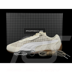 Chaussure Porsche 911 Pepita Speedcat Puma Leagacy avec Porte-clés Beige / Blanc 309389-02 - mixte