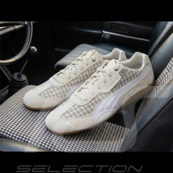 Chaussure Porsche 911 Pepita Speedcat Puma Leagacy avec Porte-clés Beige / Blanc 309389-02 - mixte