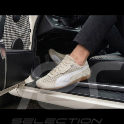 Chaussure Porsche 911 Pepita Speedcat Puma Leagacy avec Porte-clés Beige / Blanc 309389-02 - mixte