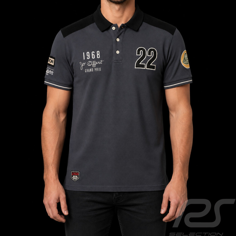 Polo Jo Siffert n° 22 GP Brands Hatch 1968 Bleu Marine - Homme