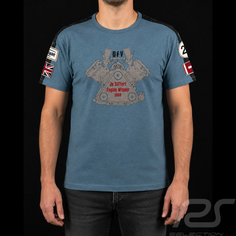 T-shirt Jo Siffert DFV 1968 Bleu Pétrole - Homme