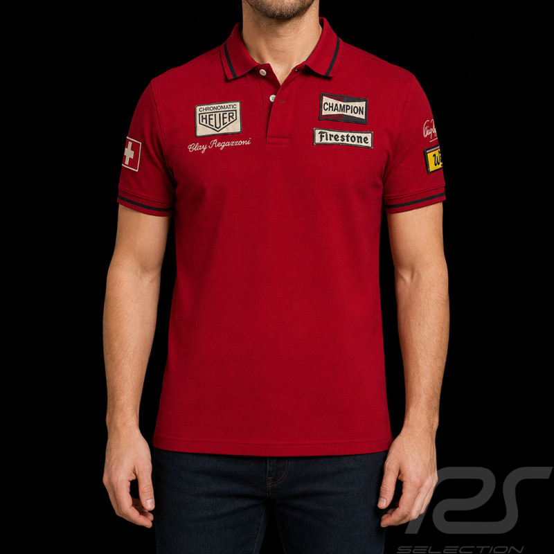 Clay Regazzoni Poloshirt n° 4 Monza 1970 Rot - Herren