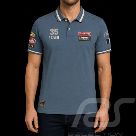 François Cevert Poloshirt n° 35 Ollons Villars 1971 Blau - Herren