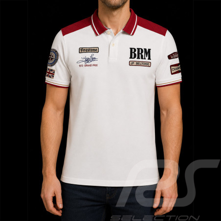 Jean-Pierre Beltoise Poloshirt n° 17 Weiß / Rot - Herren