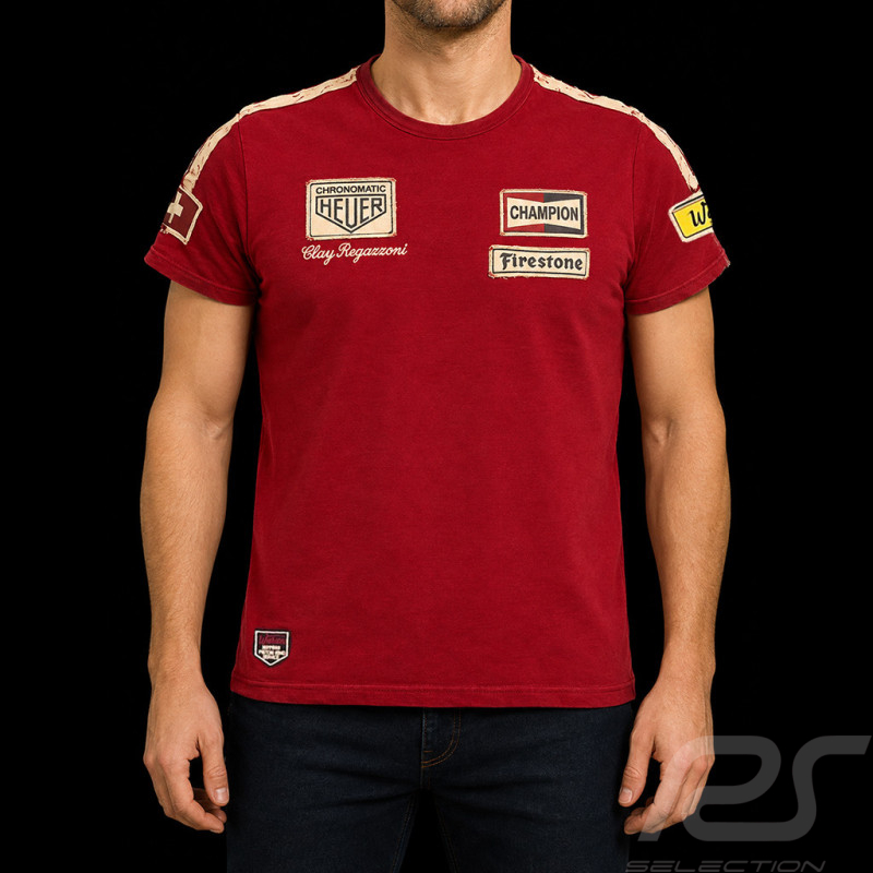 T-Shirt Clay Regazzoni n° 4 Monza 1970 Rouge - Homme