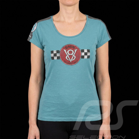 T-Shirt V8 Motors Performance n° 43 Bleu - Femme