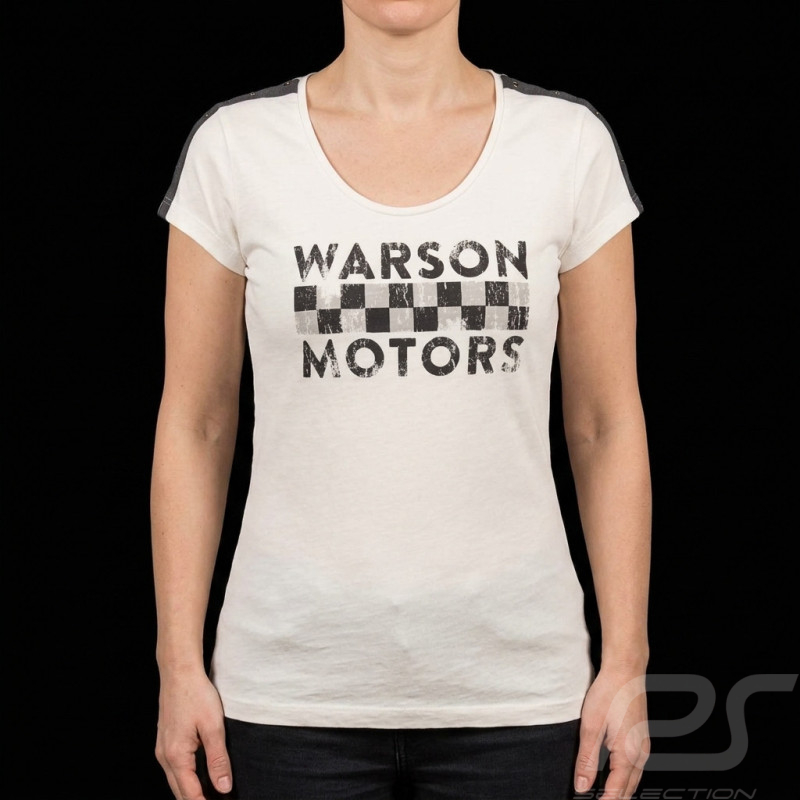 T-shirt Warson Motors Damier Course Blanc 22-800 - femme