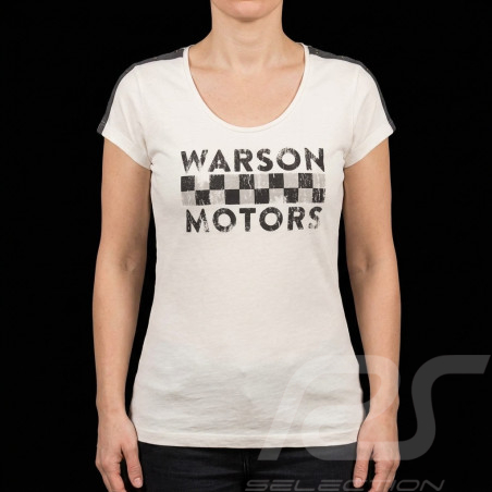 Warson T-shirt Motors Race Chechered White 22-800 - women