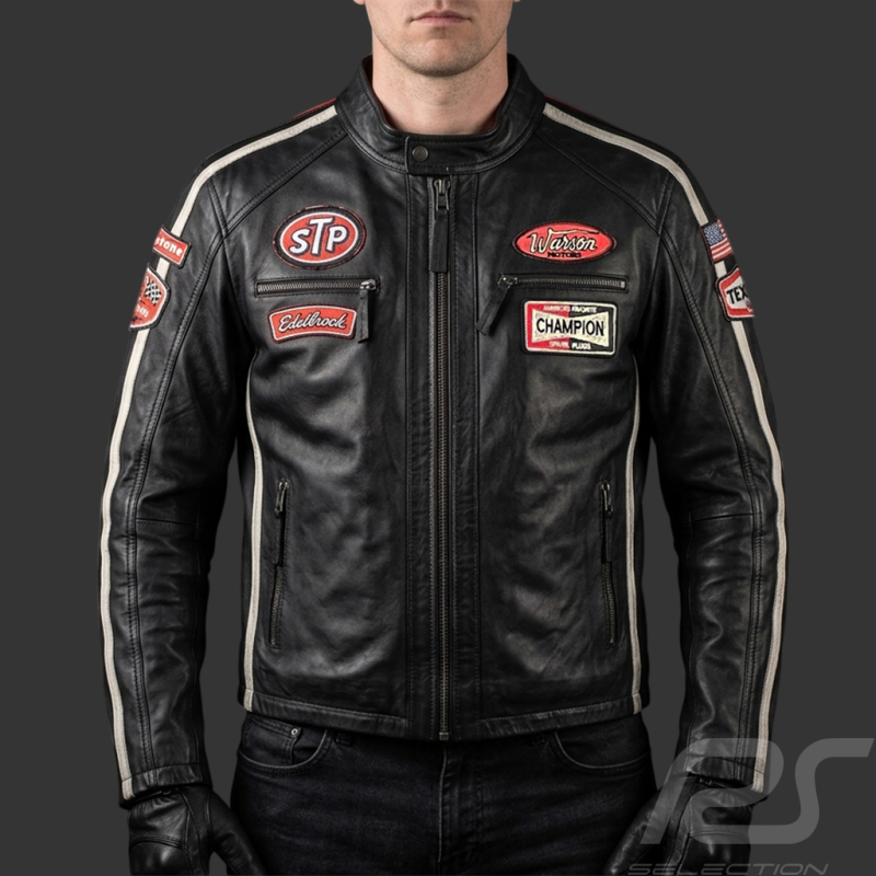 Daytona Leather Jacket Black / Red - Men