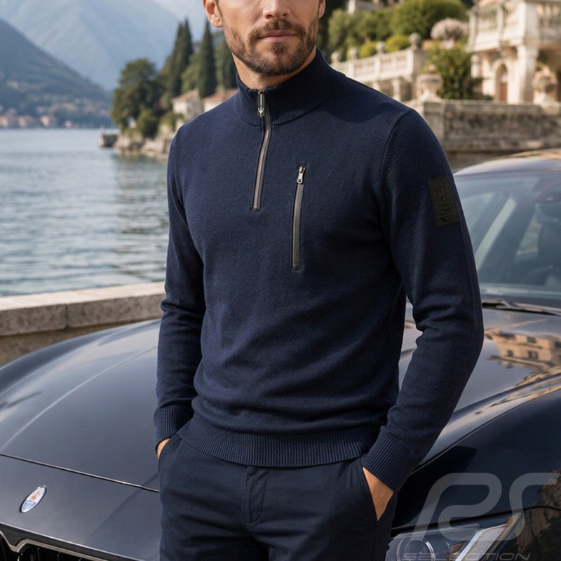 Maserati Pullover North Sails mit Reißverschluss Stehkragen Marineblau - Herren
