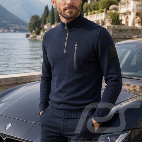 Maserati Pullover North Sails mit Reißverschluss Stehkragen Marineblau - Herren