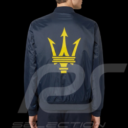 Maserati Jacket Bomber with Trident Logo Made in Italy Navy Blue - Unisex