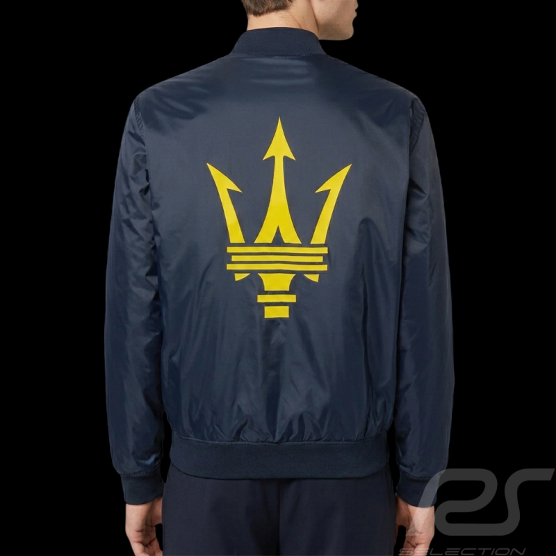 Veste Maserati Bomber Logo Trident Fabriqué en Italie Bleu Marine - Mixte