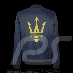 Maserati Jacket Bomber with Trident Logo Made in Italy Navy Blue - Unisex
