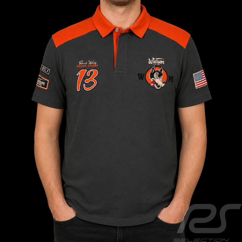 Polo Speed Wolf n° 13 Warson Grau / Orange - Herren