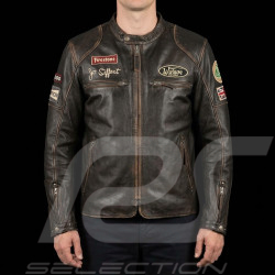 Jo Siffert Leather jacket Classic driver Warson Dark brown aged - men