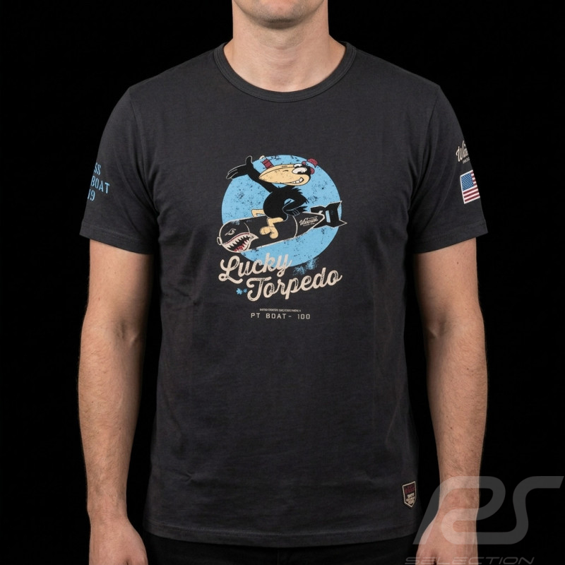T-shirt Krähe Lucky Torpedo US Navy Kohlenschwarz 17101 - Herren