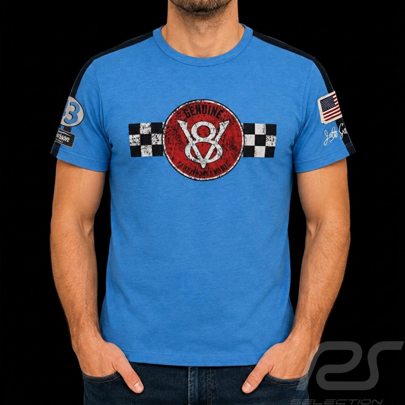 V8 Motors T-shirt Performance n°43 Warson Blau - Herren